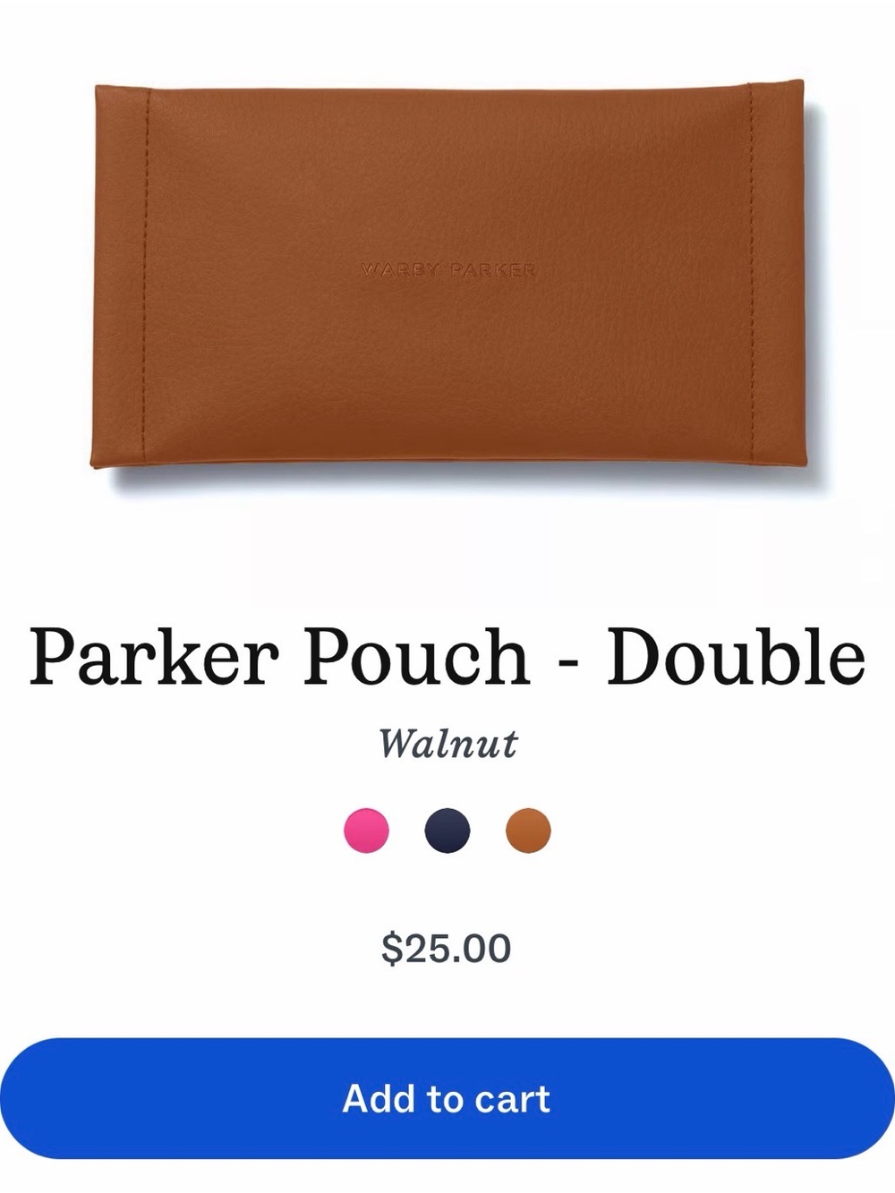 Warby Parker Pouch - Double, Walnut